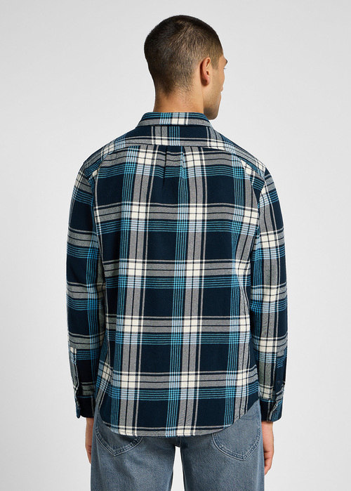 Lee Riveted Shirt Inky Blue Check - 112355754