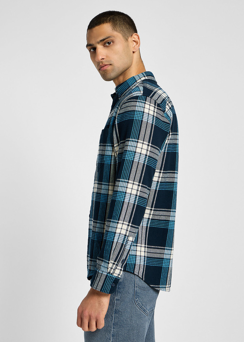 Lee Riveted Shirt Inky Blue Check - 112355754