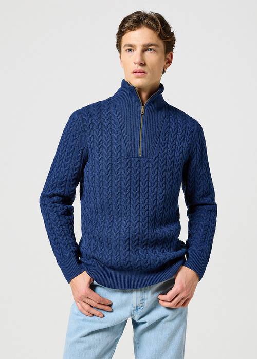 Wrangler Half Zip Knit Navy - 112357291