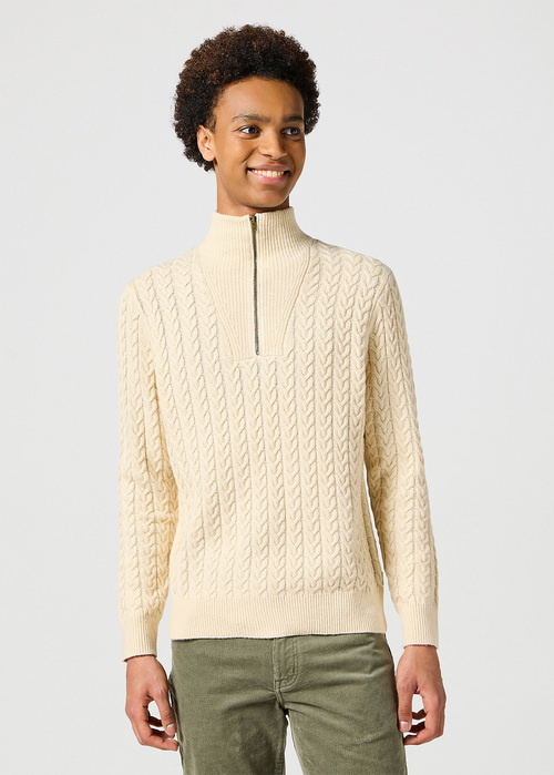 Wrangler® Half Zip Knit - Ecru