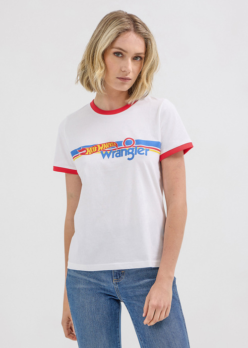 Wrangler® x Hot Wheels Logo Ringer Tee - White