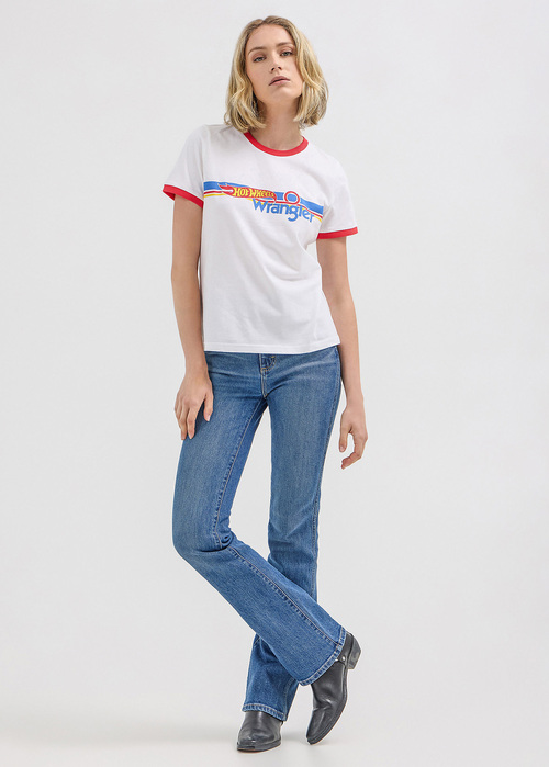 Wrangler® x Hot Wheels Logo Ringer Tee - White