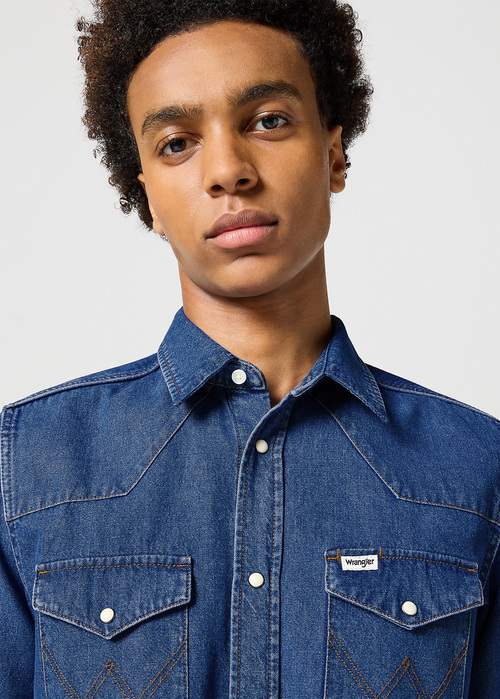 Wrangler® Western Shirt - Dark Stone