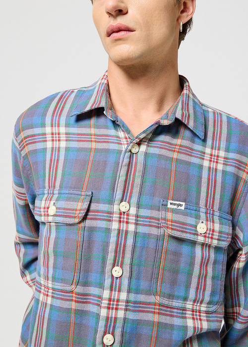 Wrangler Two Pocket Shirt Rainbow Check - 112357233