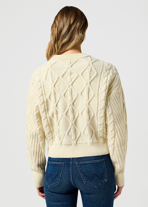 Wrangler®  Cable Knit Sweater - Worn White