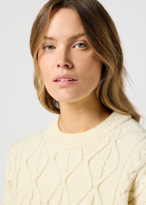 Wrangler®  Cable Knit Sweater - Worn White