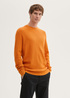 Tom Tailor® Structured Crew Neck Sweater - Pumpkin Orange Melange