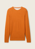 Tom Tailor Structured Crew Neck Sweater Pumpkin Orange Melange - 1042453-36300