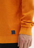 Tom Tailor® Structured Crew Neck Sweater - Pumpkin Orange Melange