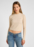 Lee Long Sleeve Cropped Rib Tee Oatmeal - 112355192