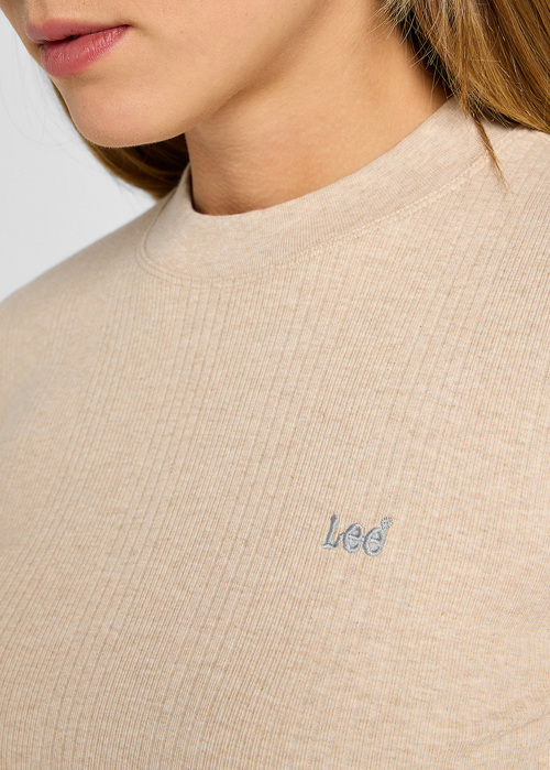 Lee® Long Sleeve Cropped Rib Tee - Oatmeal