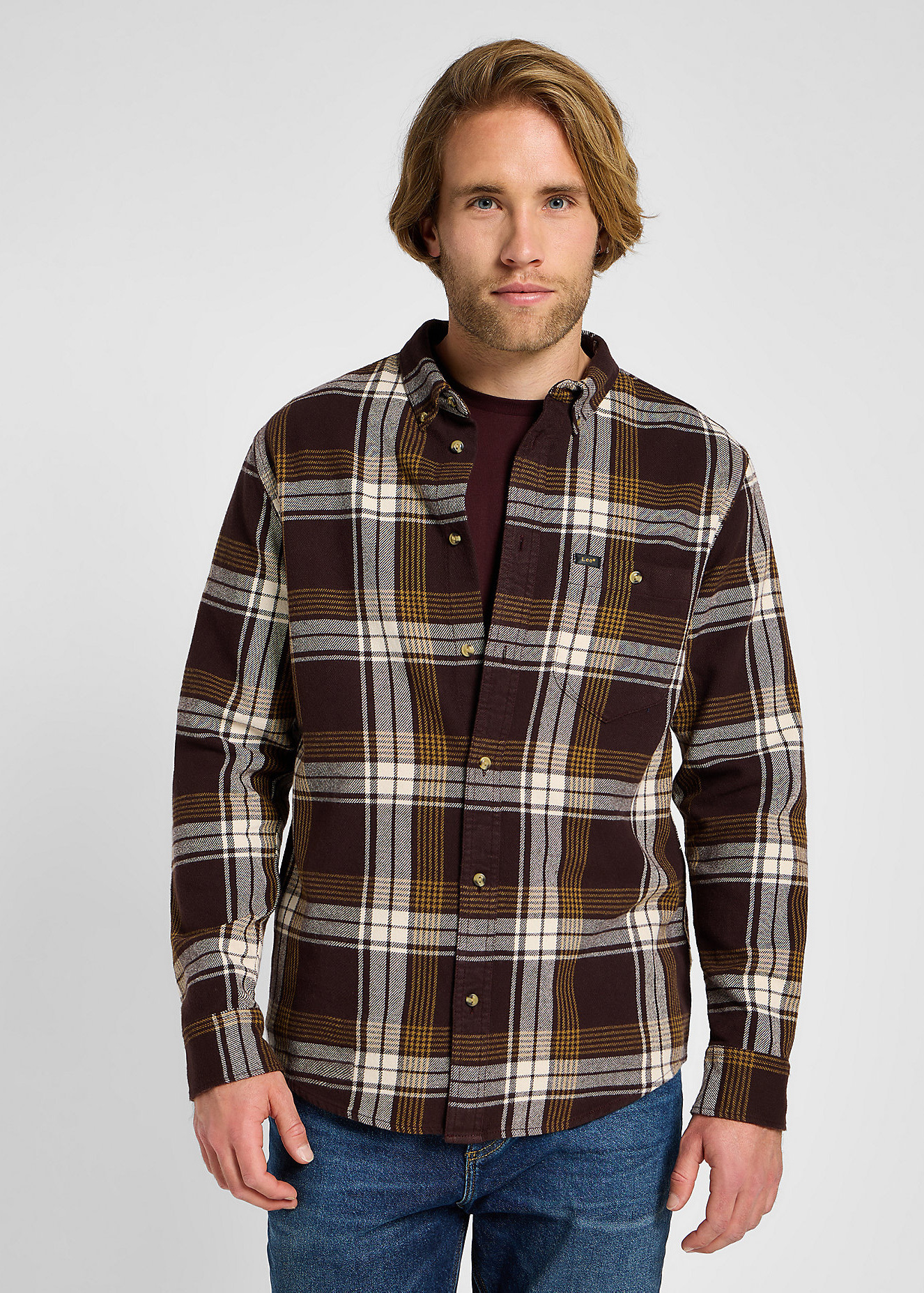 Lee Riveted Shirt Beet Check - 112355758