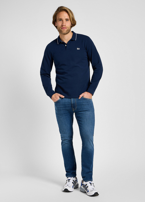 Lee® Long Sleeve Pique Polo - Mood Indigo