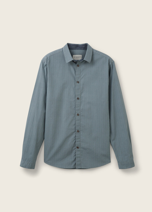 Tom Tailor® Shirt With An All-over Print - Grey Mint Geometric Design