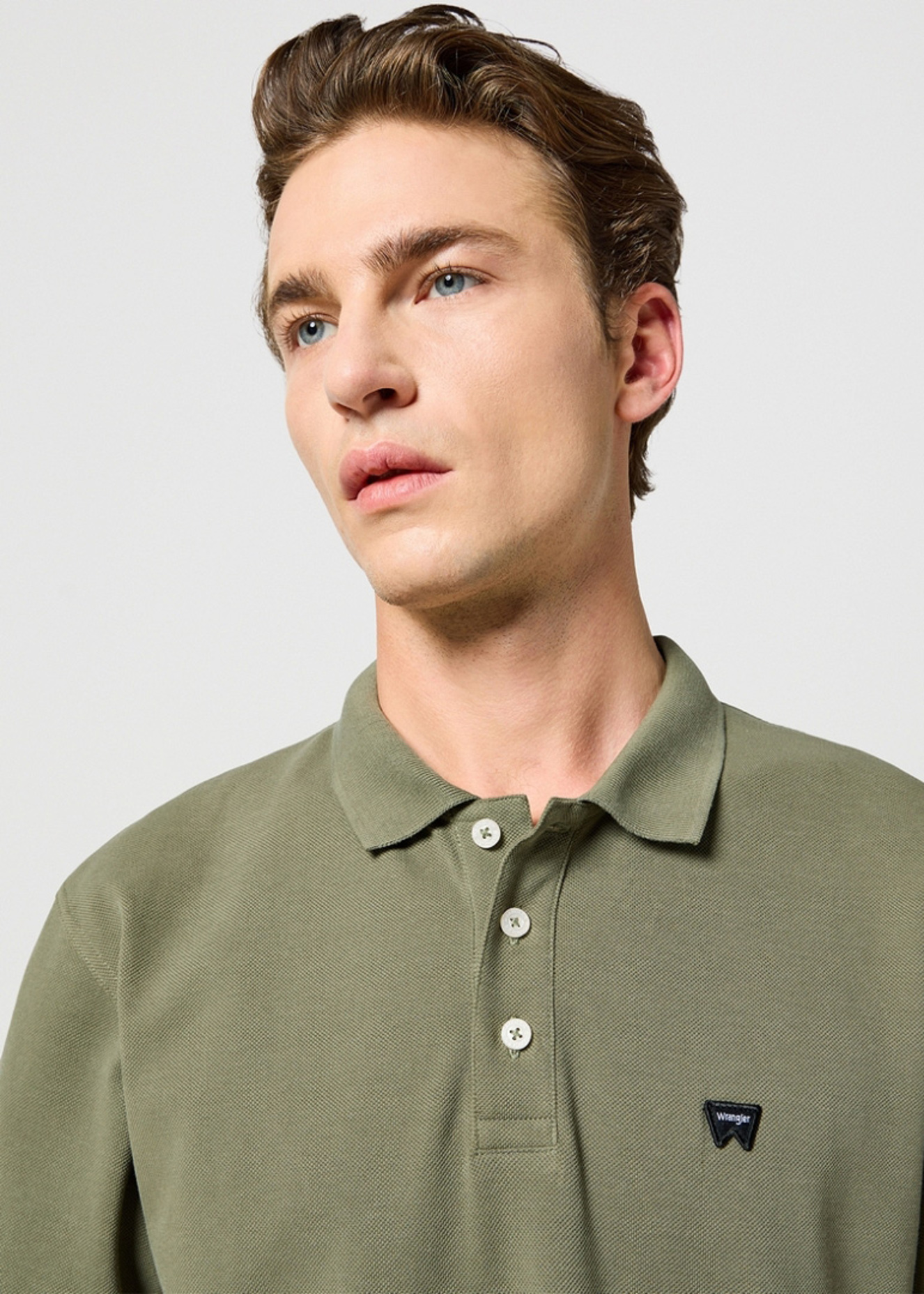 Wrangler® Short Sleeve Polo Tee  - Dusty Olive