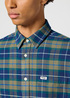 Wrangler® One Pocket Flannel Shirt - Dusty Olive Check