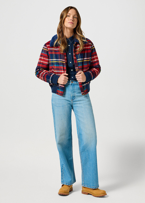 Wrangler® Aviator Jacket - Red Tartan