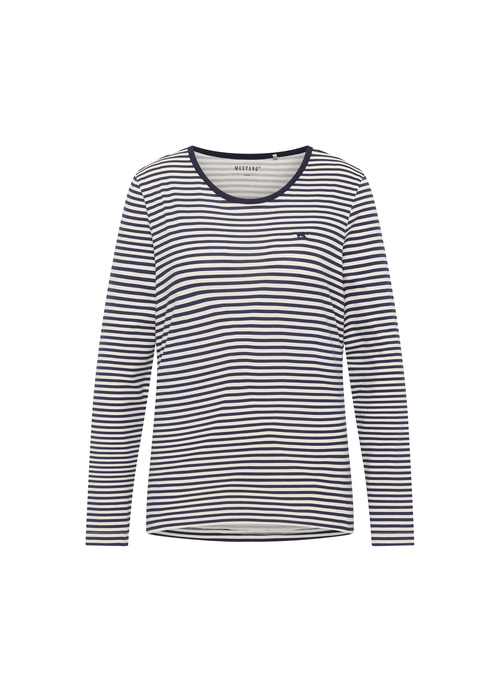 Mustang® Anna C-Neck - Navy Stripe