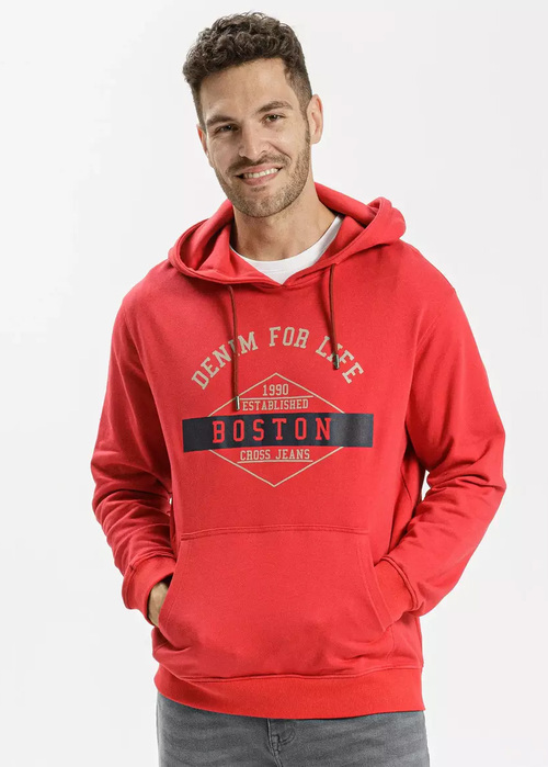 Cross Jeans® Sweatshirt Hoodie - Red Logo (007)