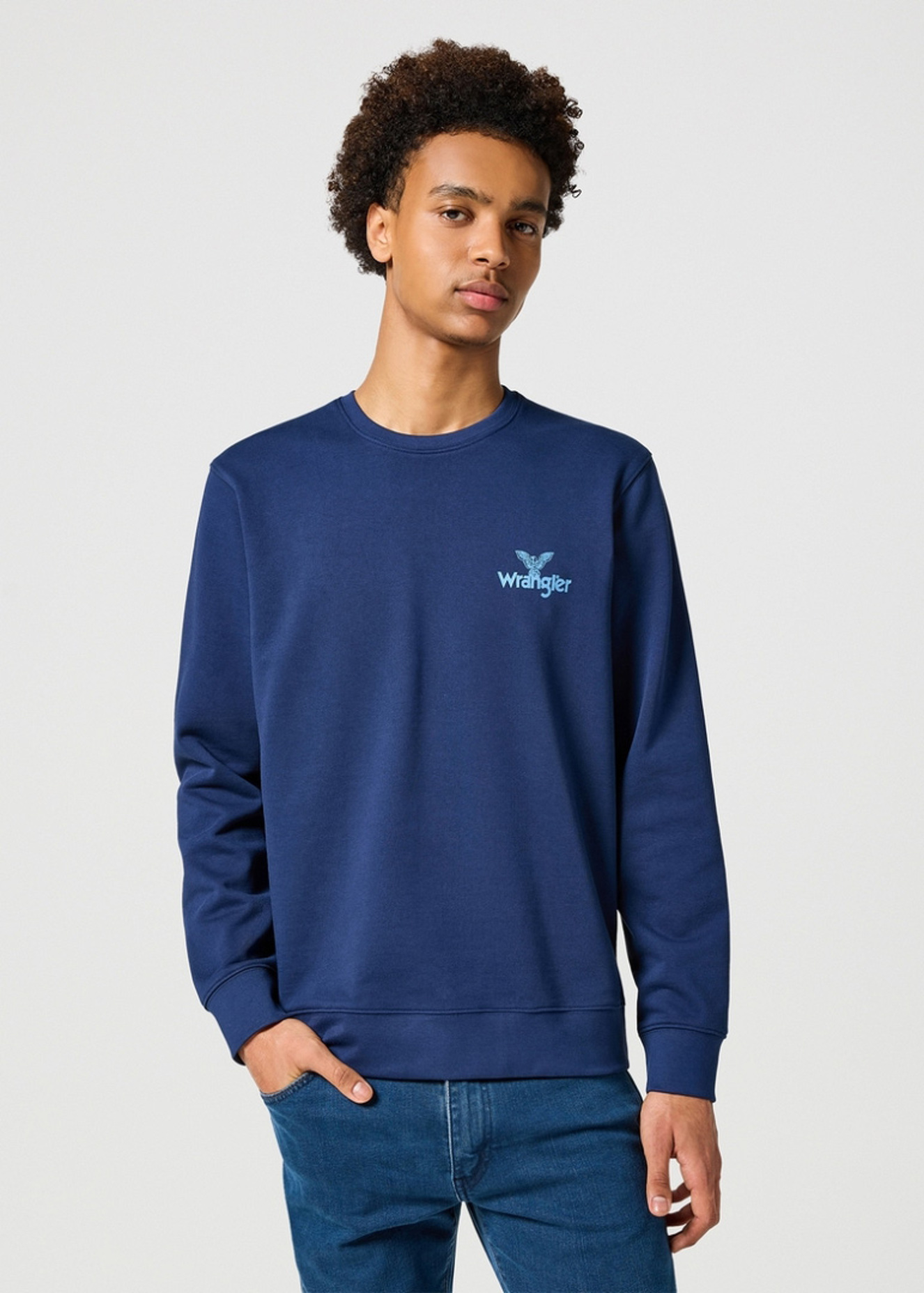 Wrangler® Small Logo Crew - Navy