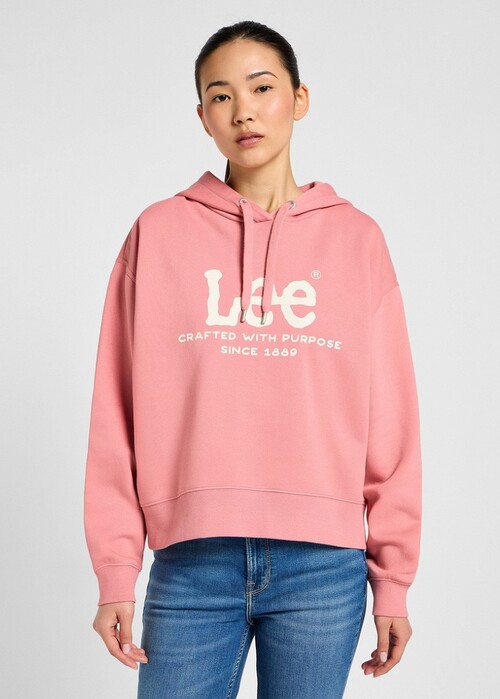 Lee Logo Hoodie Pink - 112355104