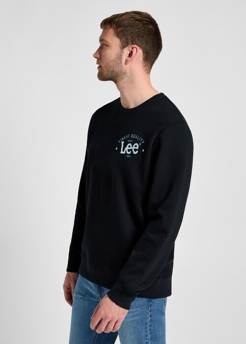 Lee Logo Crew Sweatshirt Jet Black - 112355660