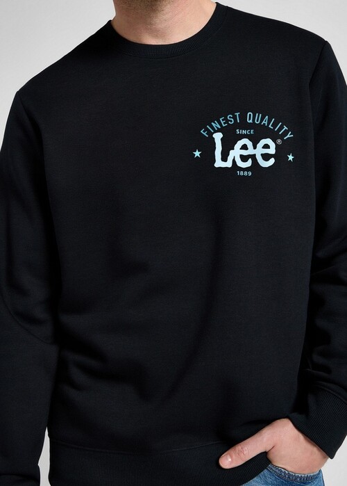 Lee Logo Crew Sweatshirt Jet Black - 112355660