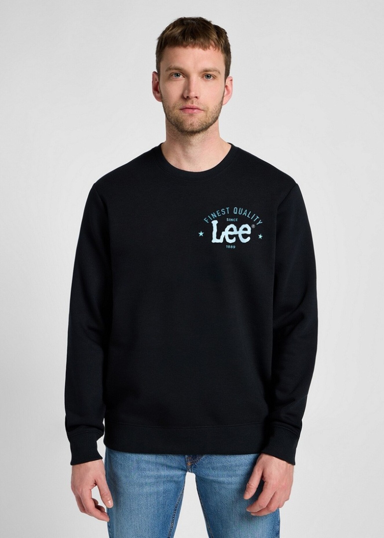 Lee Logo Crew Sweatshirt Jet Black - 112355660