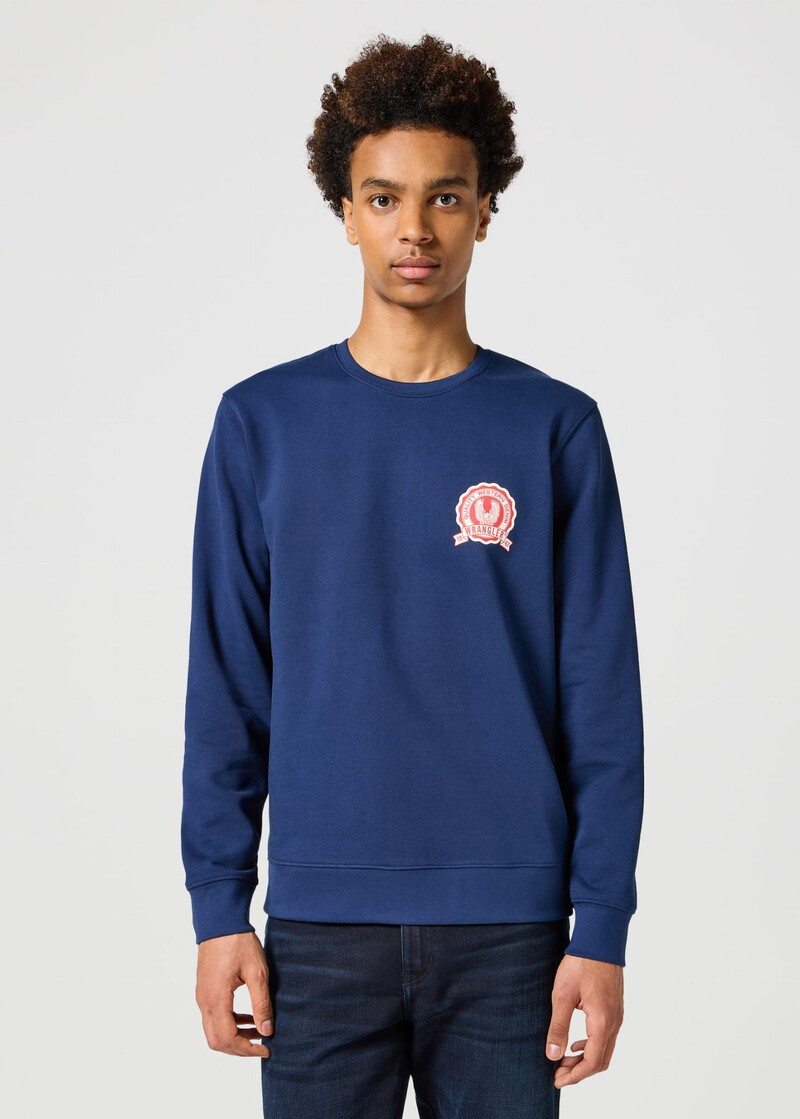 Wrangler Graphic Crew Sweatshirt Navy