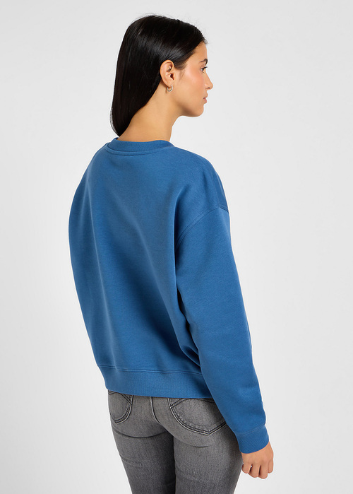 Lee Logo Crew Sweatshirt Midcentury Blue - 112355426