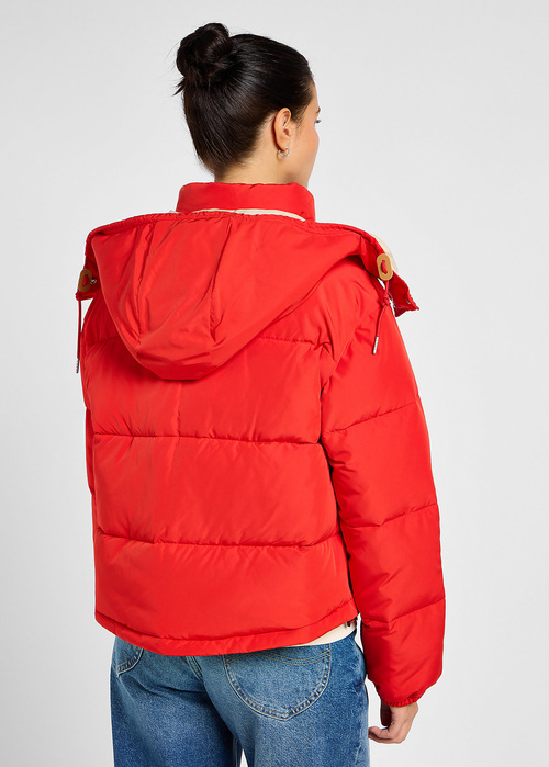 Lee® Hooded Short Puffer - True Red