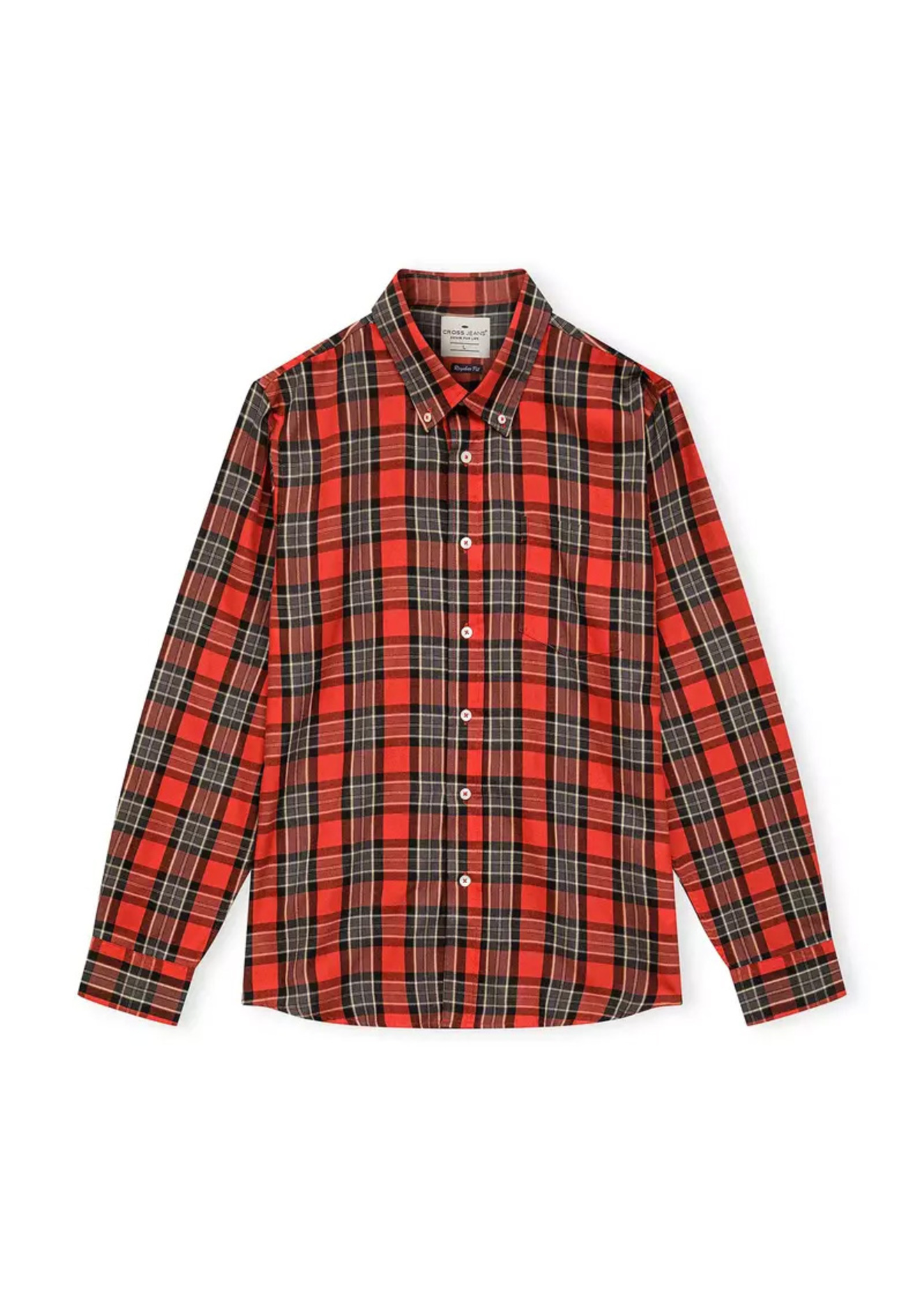 Cross Jeans Shirt Red Check 007 - 35561-007