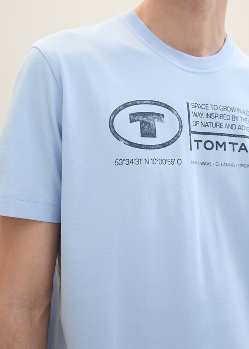 Tom Tailor T Shirt With A Print Windsurf Blue - 1035611-35271