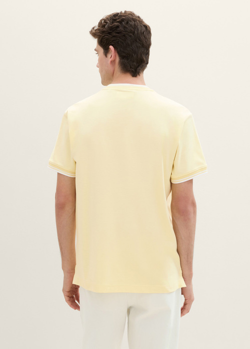 Tom Tailor® Polo Shirt With A Print - Light Yellow