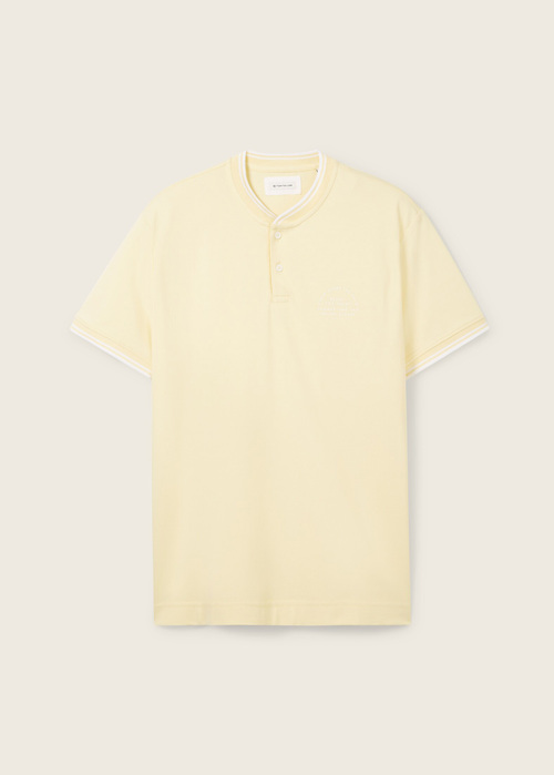 Tom Tailor® Polo Shirt With A Print - Light Yellow