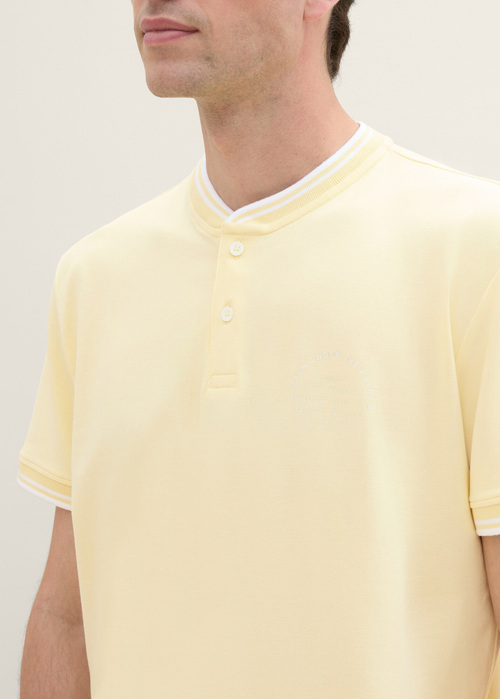 Tom Tailor® Polo Shirt With A Print - Light Yellow