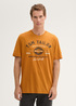 Tom Tailor® T-shirt With A Logo Print - Peanut Butter Brown