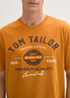 Tom Tailor® T-shirt With A Logo Print - Peanut Butter Brown