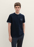 Tom Tailor Polo Shirt With A Print Sky Captain Blue - POLY-COTTON-BRUSHED-FLEECE