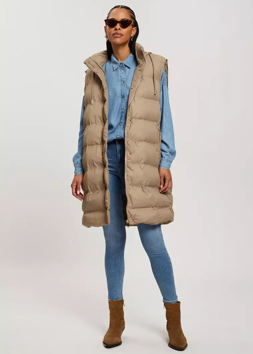 Cross Jeans® Long Vest - Taupe