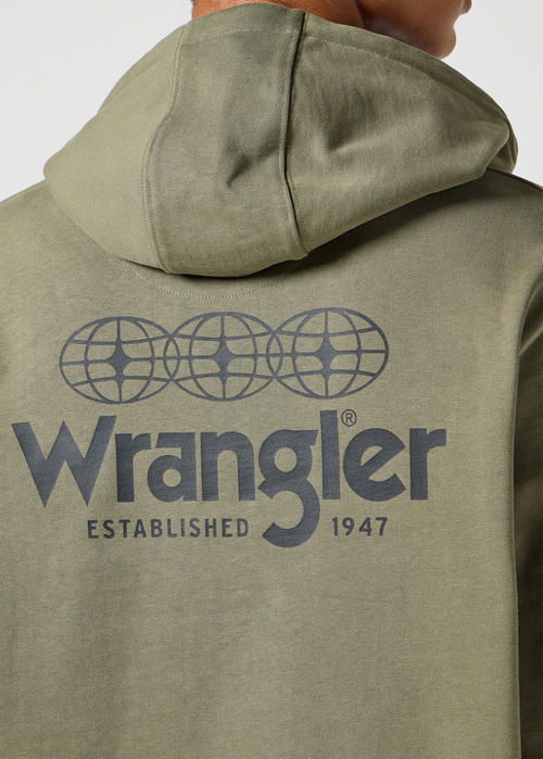 Wrangler Graphic Hoodie Dusty Olive - 90035-383