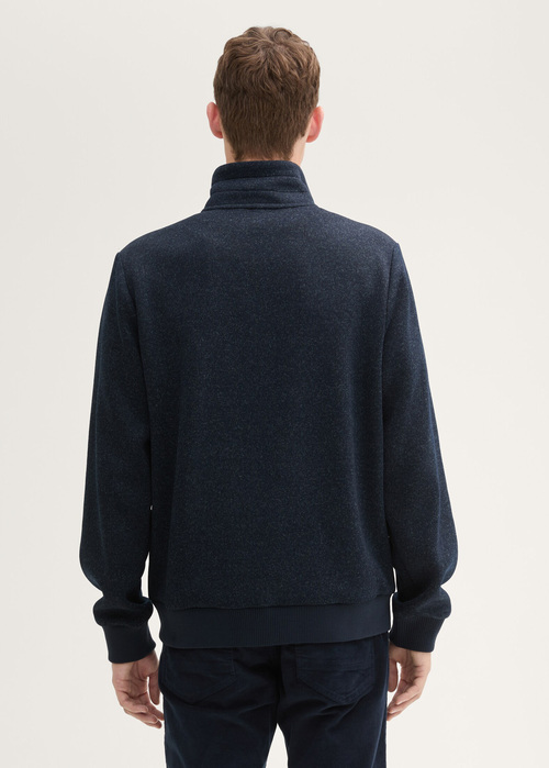 Tom Tailor® Fleece Stand-Up Jacket - Navy Melange Structure