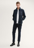 Tom Tailor® Fleece Stand-Up Jacket - Navy Melange Structure