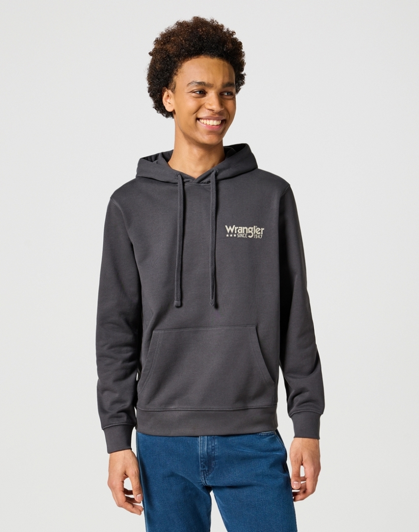 Wrangler Small Logo Crew Faded Black - 112355065