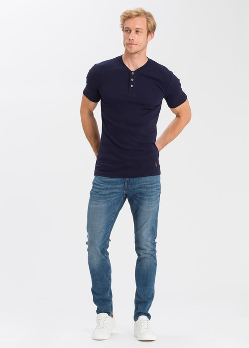 Cross Jeans® T-shirt H-Neck - Navy (001)