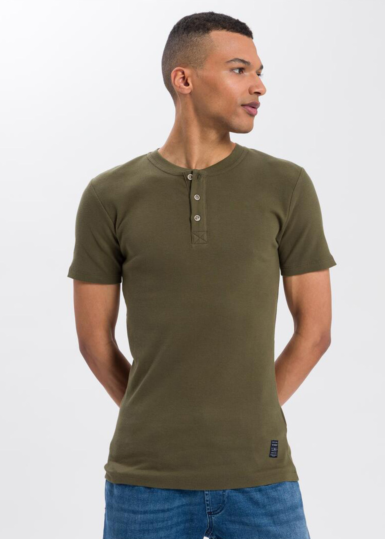 Cross Jeans® T-shirt C-Neck - Khaki (002)