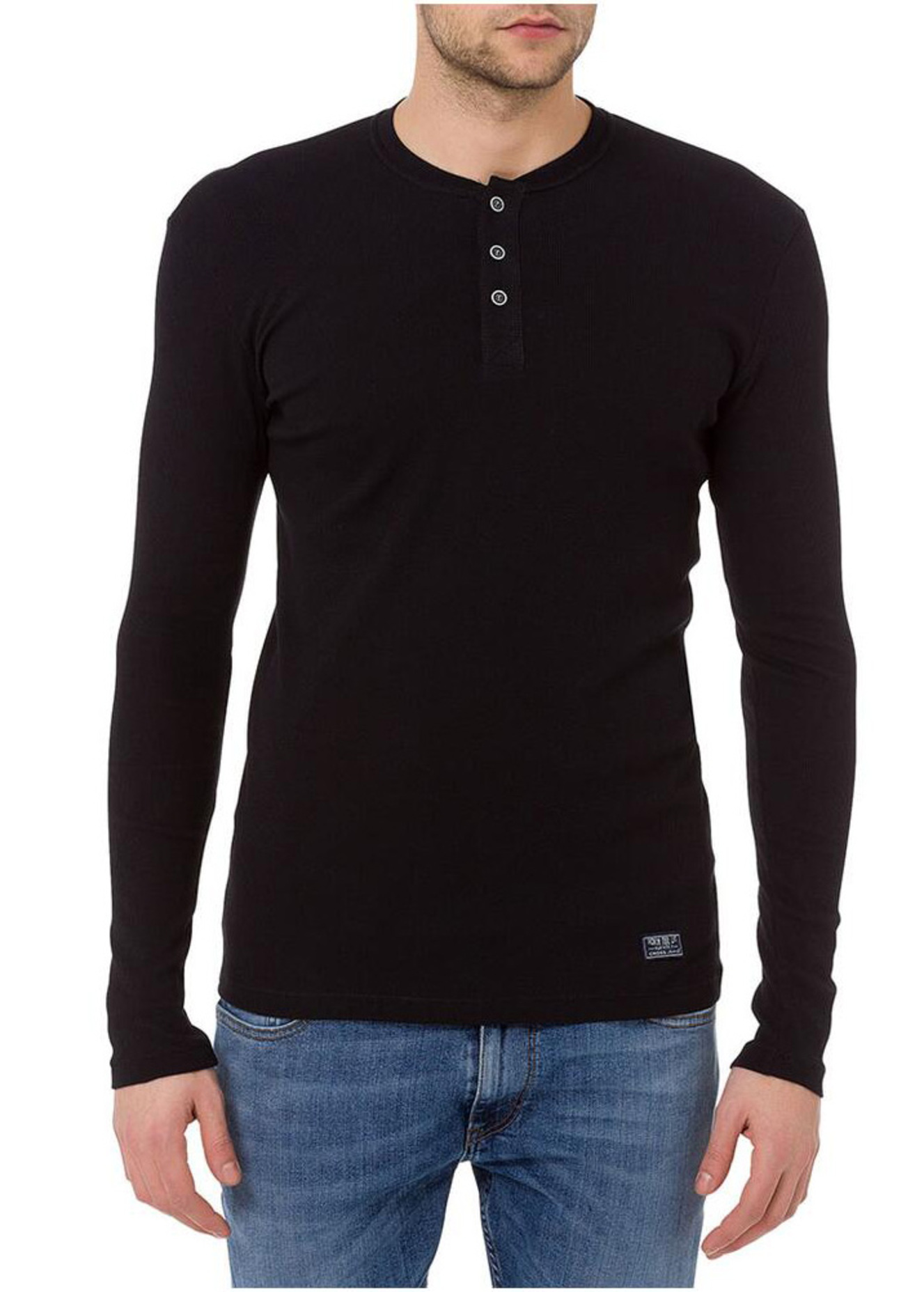 Cross Jeans® Long Sleeve Tee - Black (020)