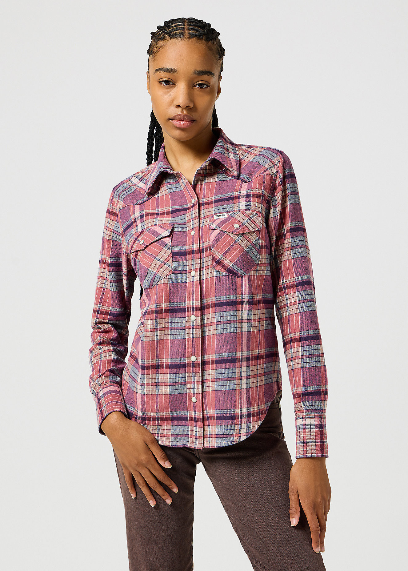 Wrangler® Slim Western Shirt - Mauvewood