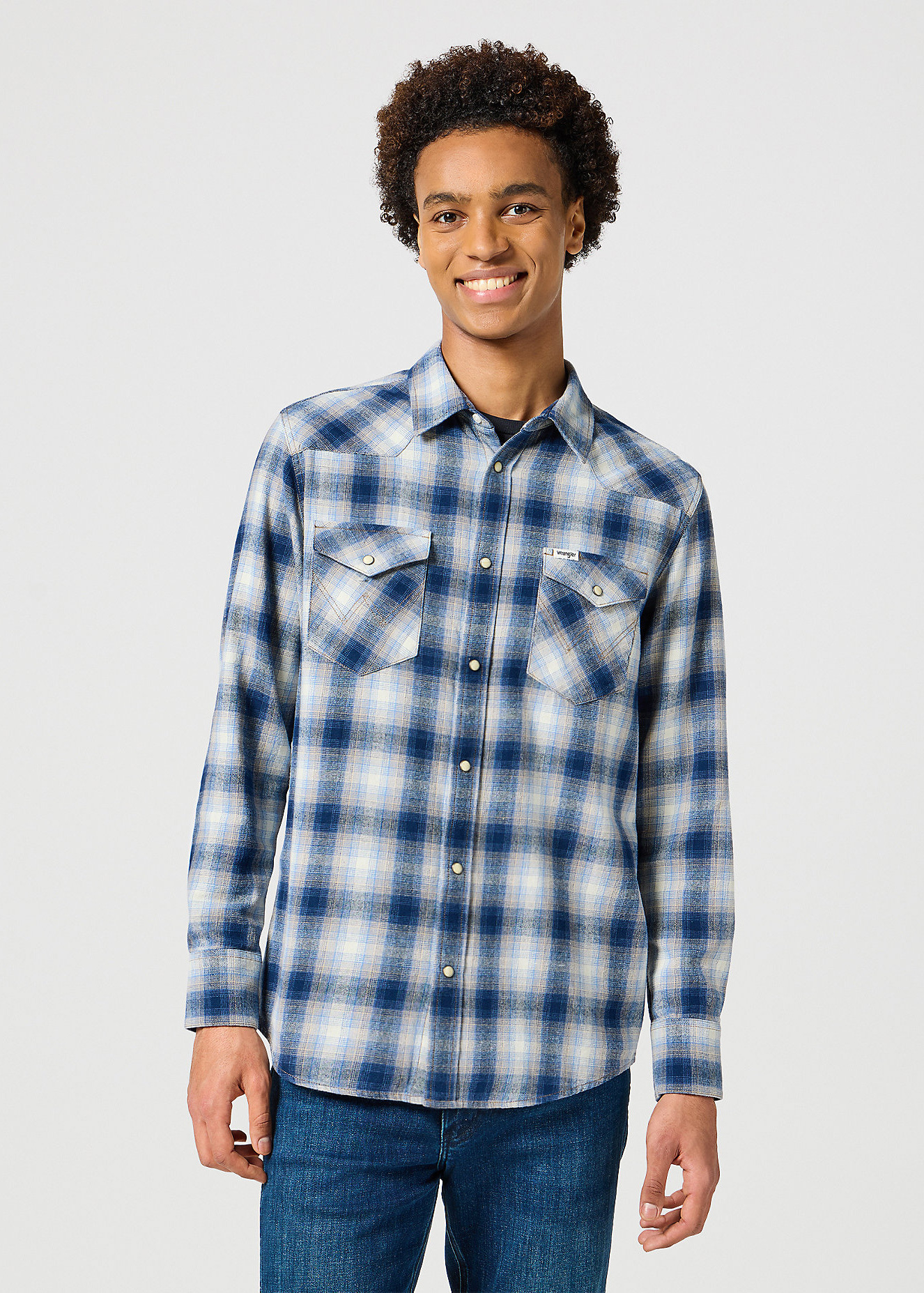 Wrangler Western Shirt Blue Shadow - 112357398