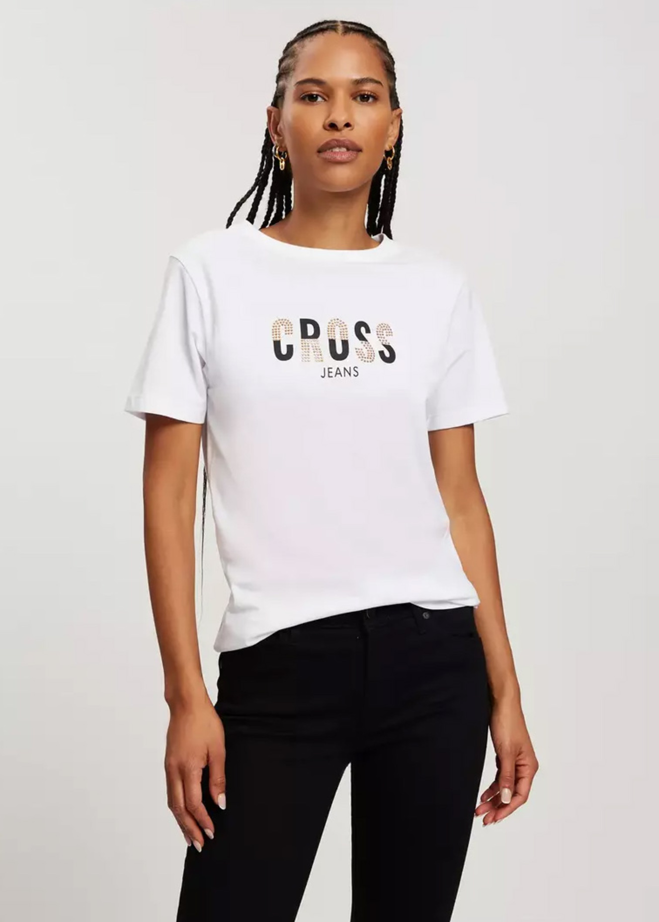 Cross Jeans® Logo T-shirt C-Neck - White (008)